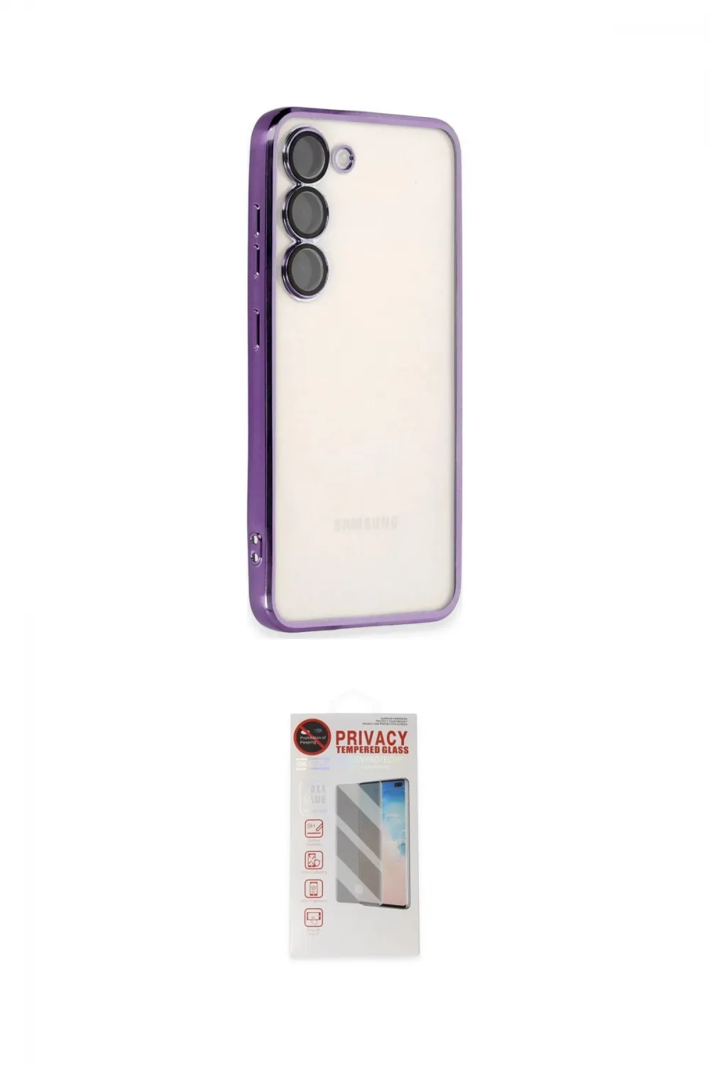 ieg™ Galaxy S23 Plus Kılıf Vadi Minimal - Siyah Hayalet Edge Cam Ekran Koruyucu