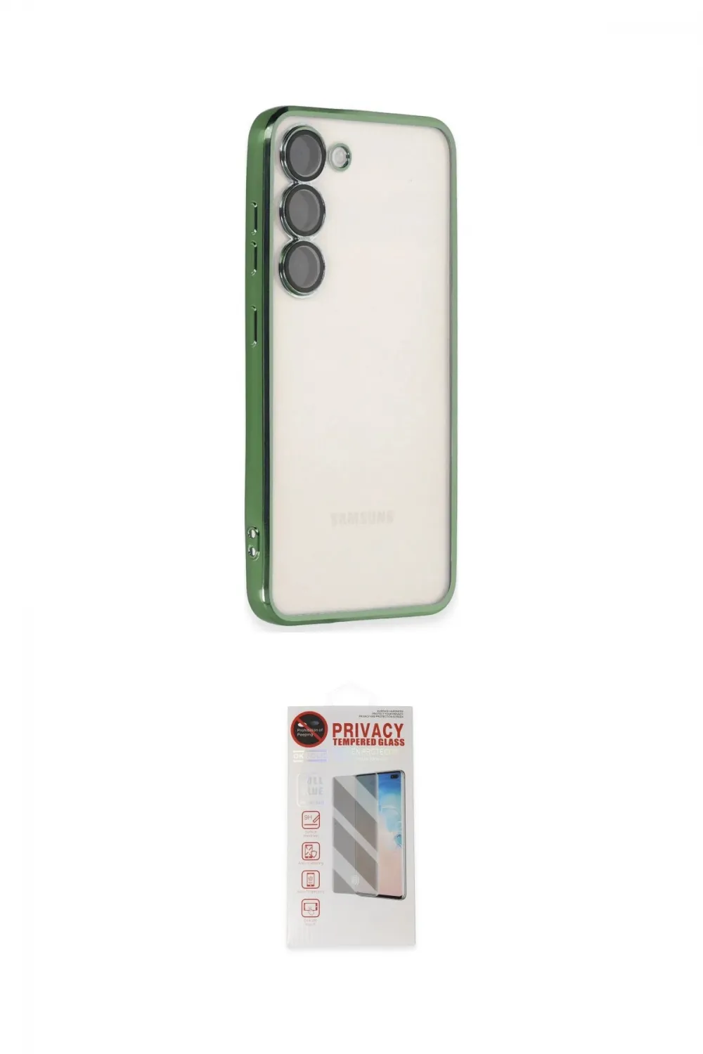 ieg™ Galaxy S23 Plus Kılıf Vadi Minimal - Siyah Hayalet Edge Cam Ekran Koruyucu