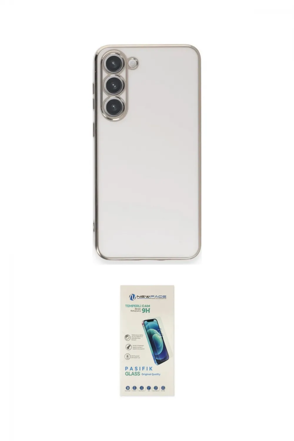 ieg™ Galaxy S23 Plus Kılıf Yankı Serisi - Şeffaf Pasifik Cam Ekran Koruyucu