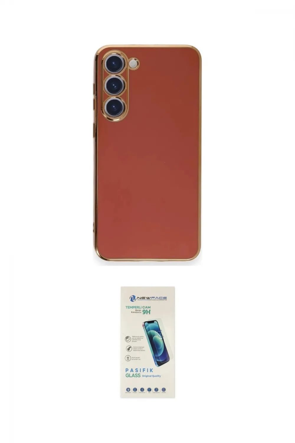 ieg™ Galaxy S23 Plus Kılıf Yankı Serisi - Şeffaf Pasifik Cam Ekran Koruyucu