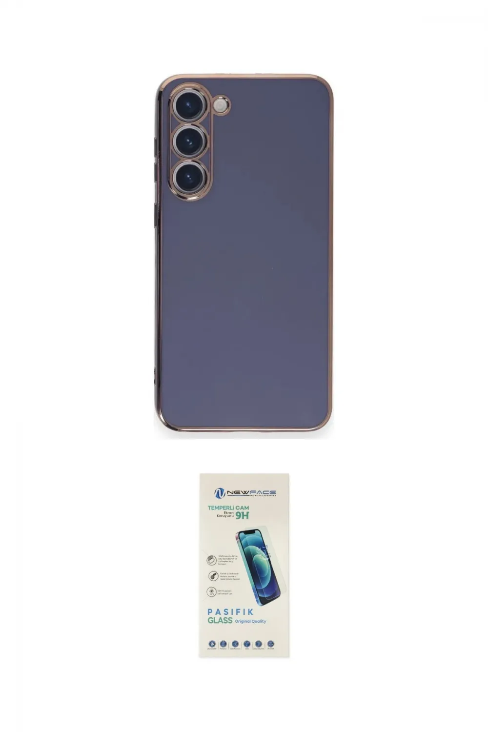 ieg™ Galaxy S23 Plus Kılıf Yankı Serisi - Şeffaf Pasifik Cam Ekran Koruyucu