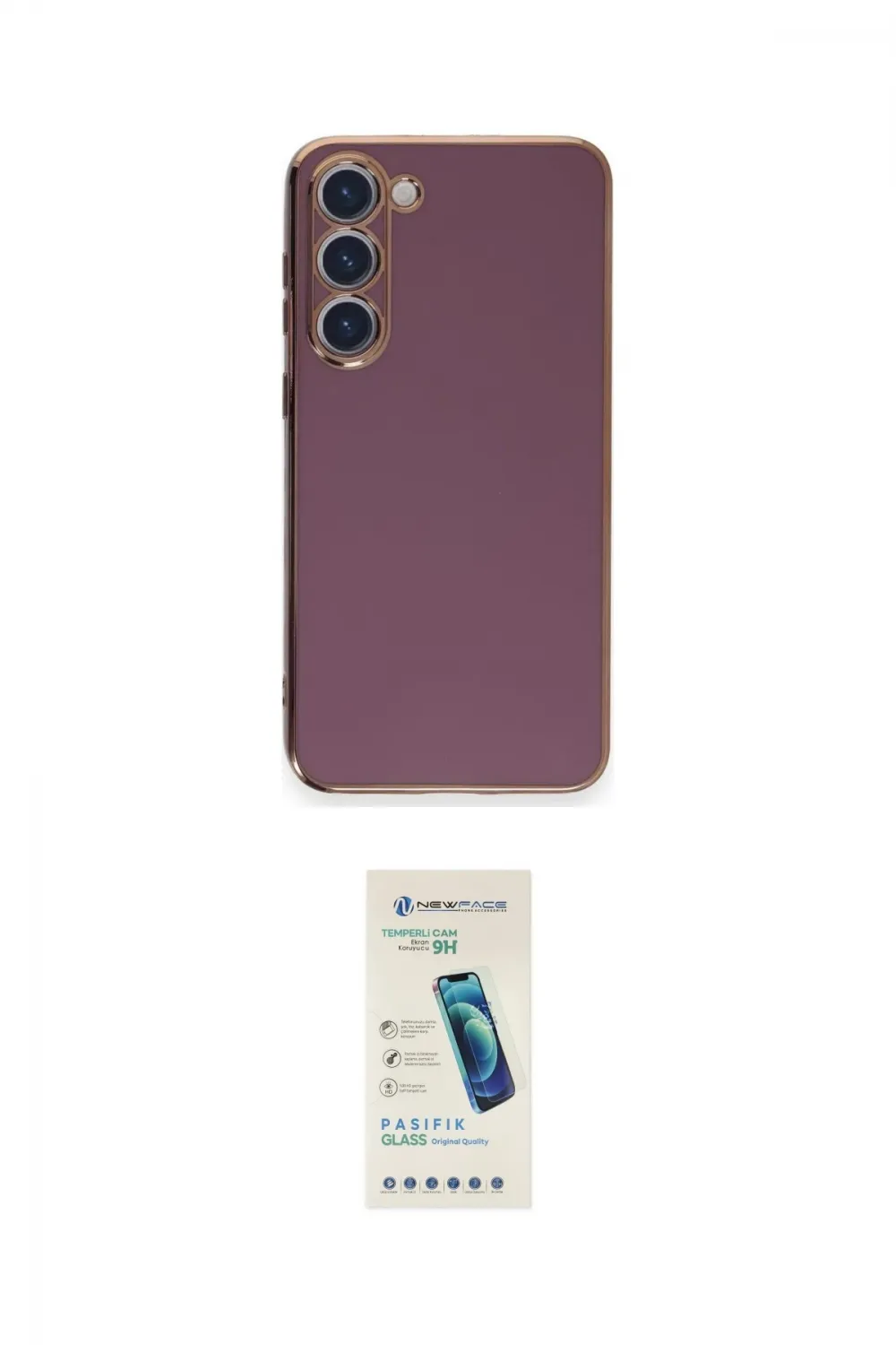 ieg™ Galaxy S23 Plus Kılıf Yankı Serisi - Şeffaf Pasifik Cam Ekran Koruyucu