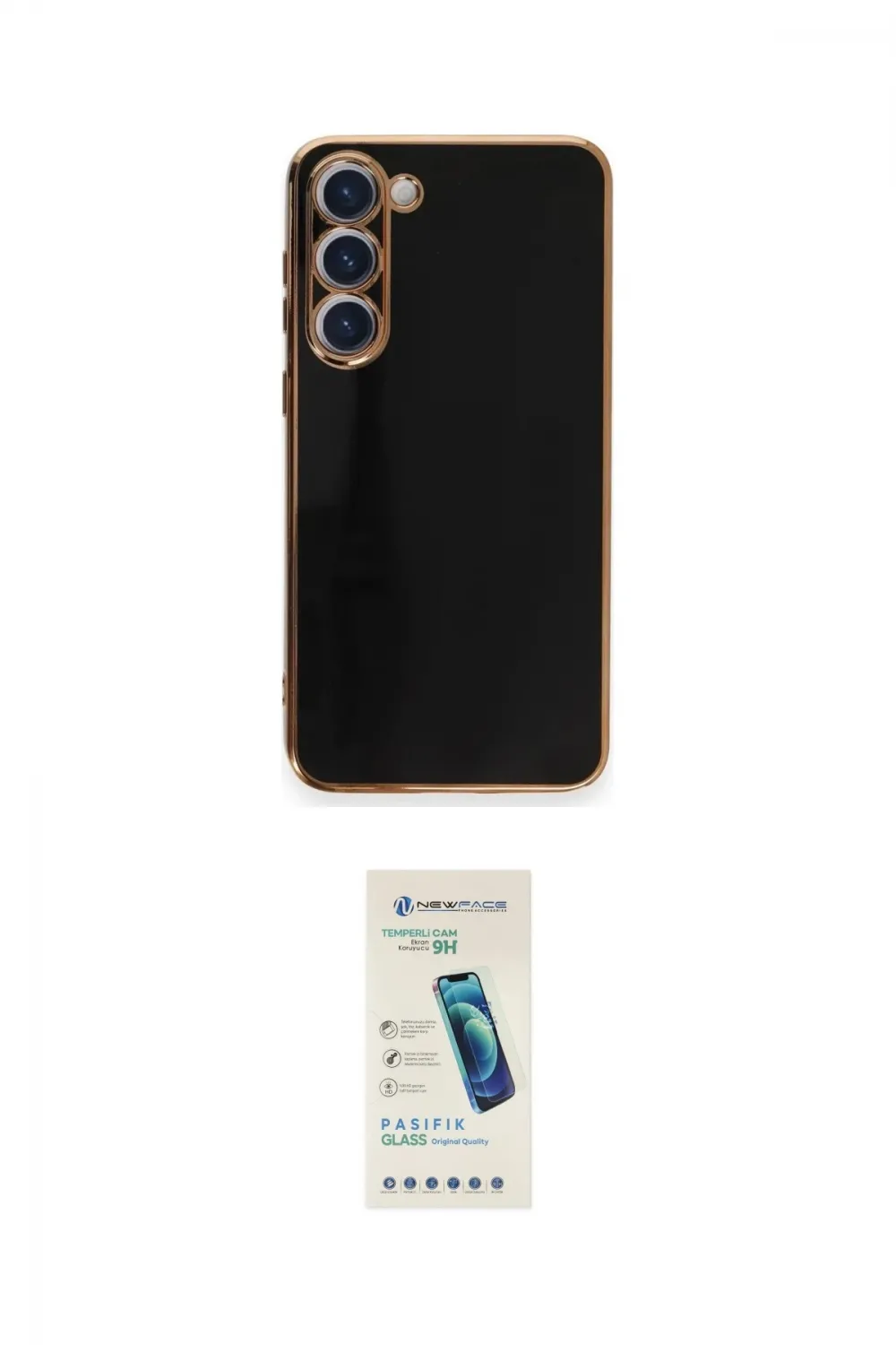 ieg™ Galaxy S23 Plus Kılıf Yankı Serisi - Şeffaf Pasifik Cam Ekran Koruyucu