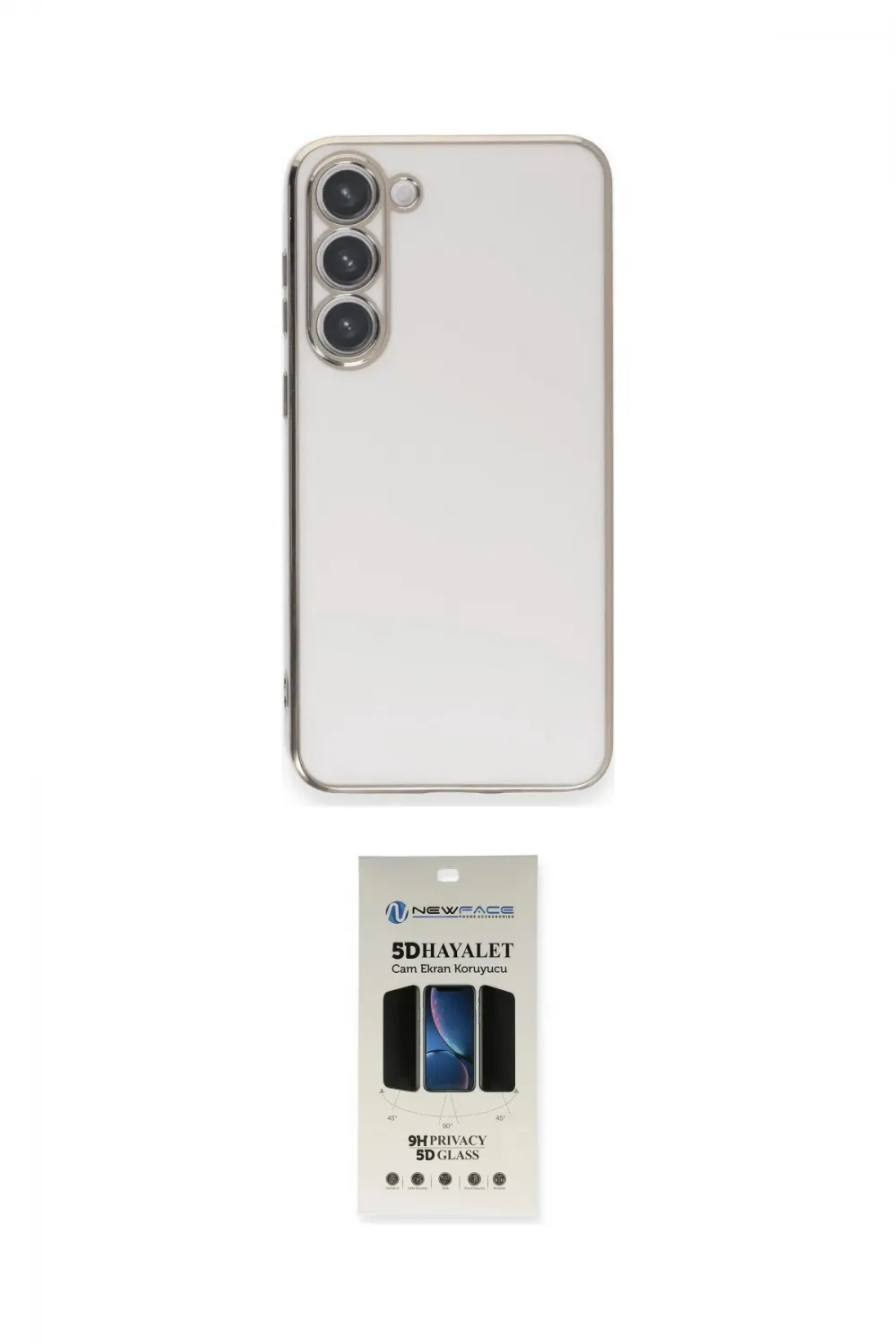 ieg™ Galaxy S23 Plus Kılıf Yankı Serisi - Siyah 5D Hayalet Cam Ekran Koruyucu