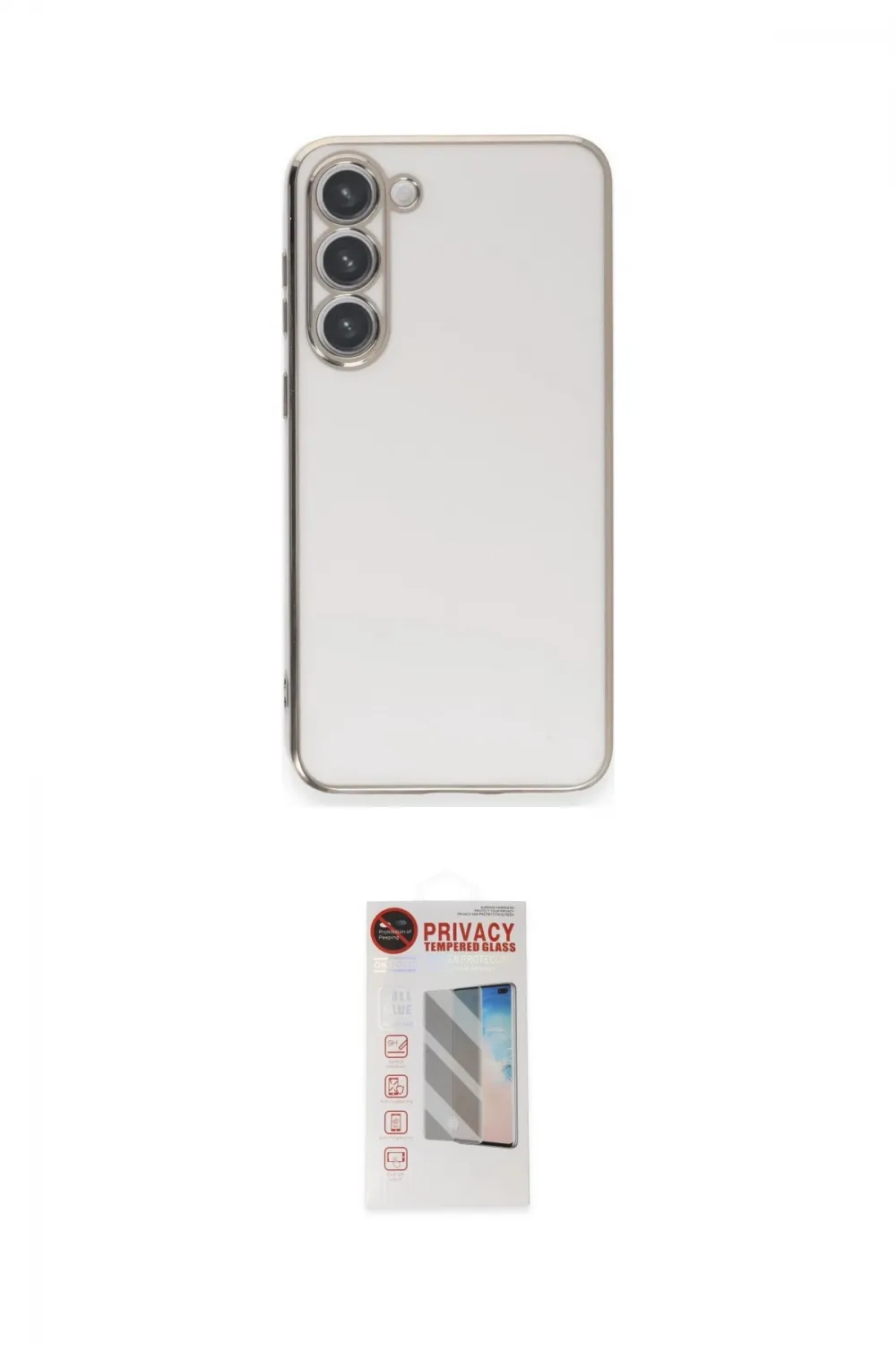ieg™ Galaxy S23 Plus Kılıf Yankı Serisi - Siyah Hayalet Edge Cam Ekran Koruyucu