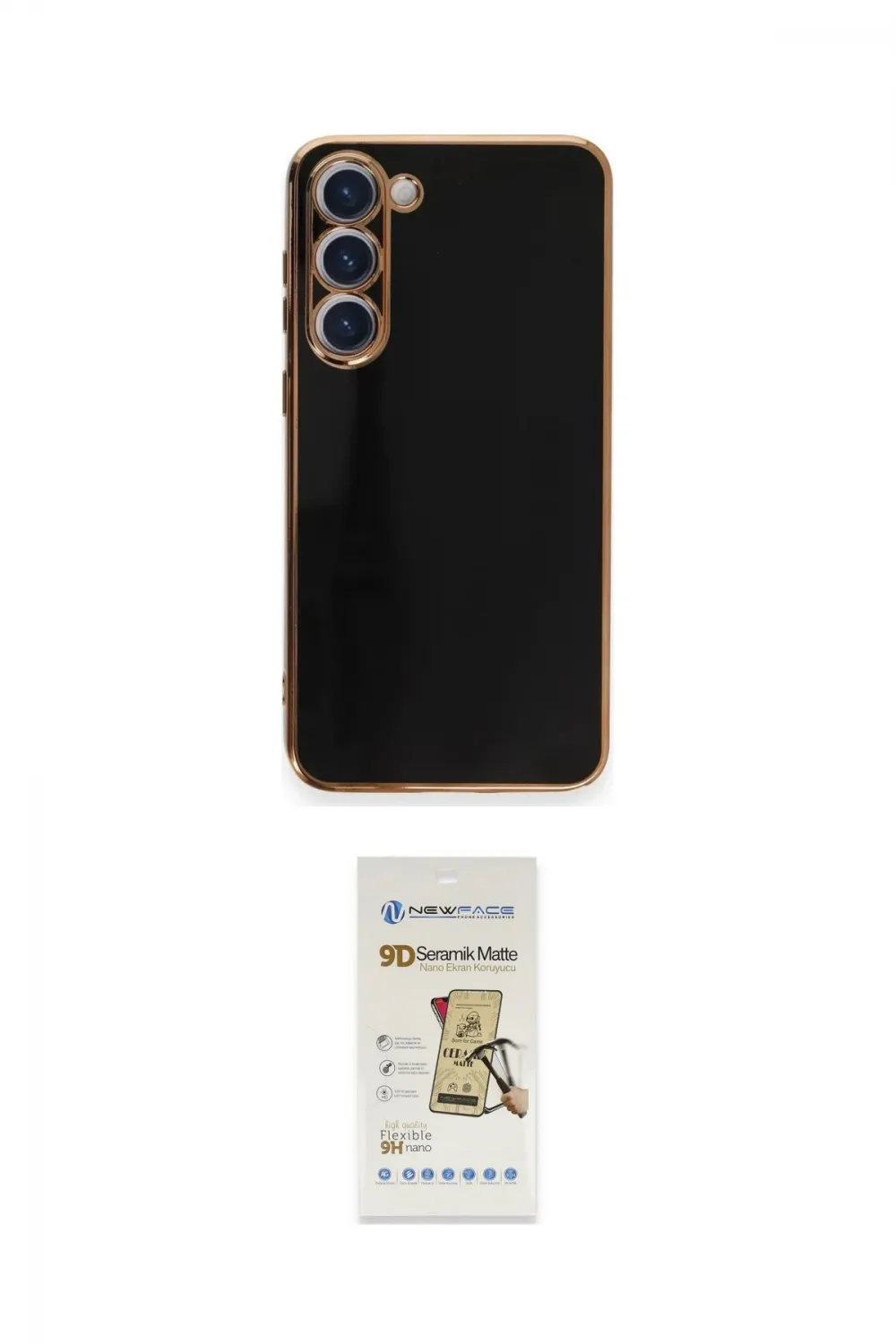 ieg™ Galaxy S23 Plus Kılıf Yankı Serisi - Siyah Mat Seramik Nano Ekran Koruyucu