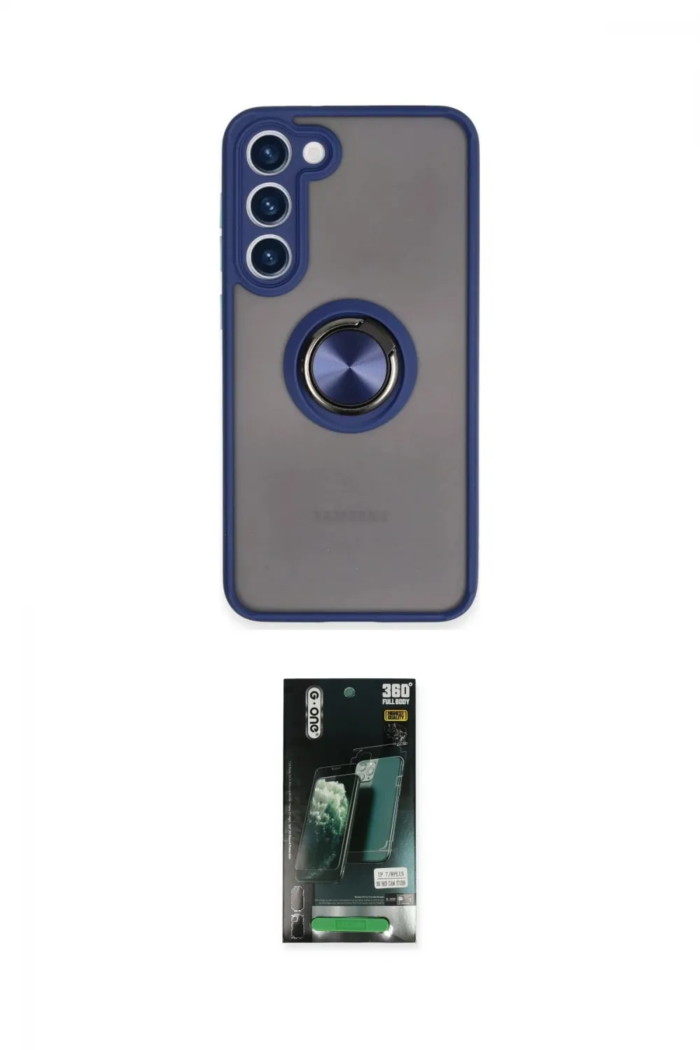 ieg™ Galaxy S23 Plus Kılıf Yörünge Çizgi - Siyah 360 Mat Full Body Arka Koruyucu