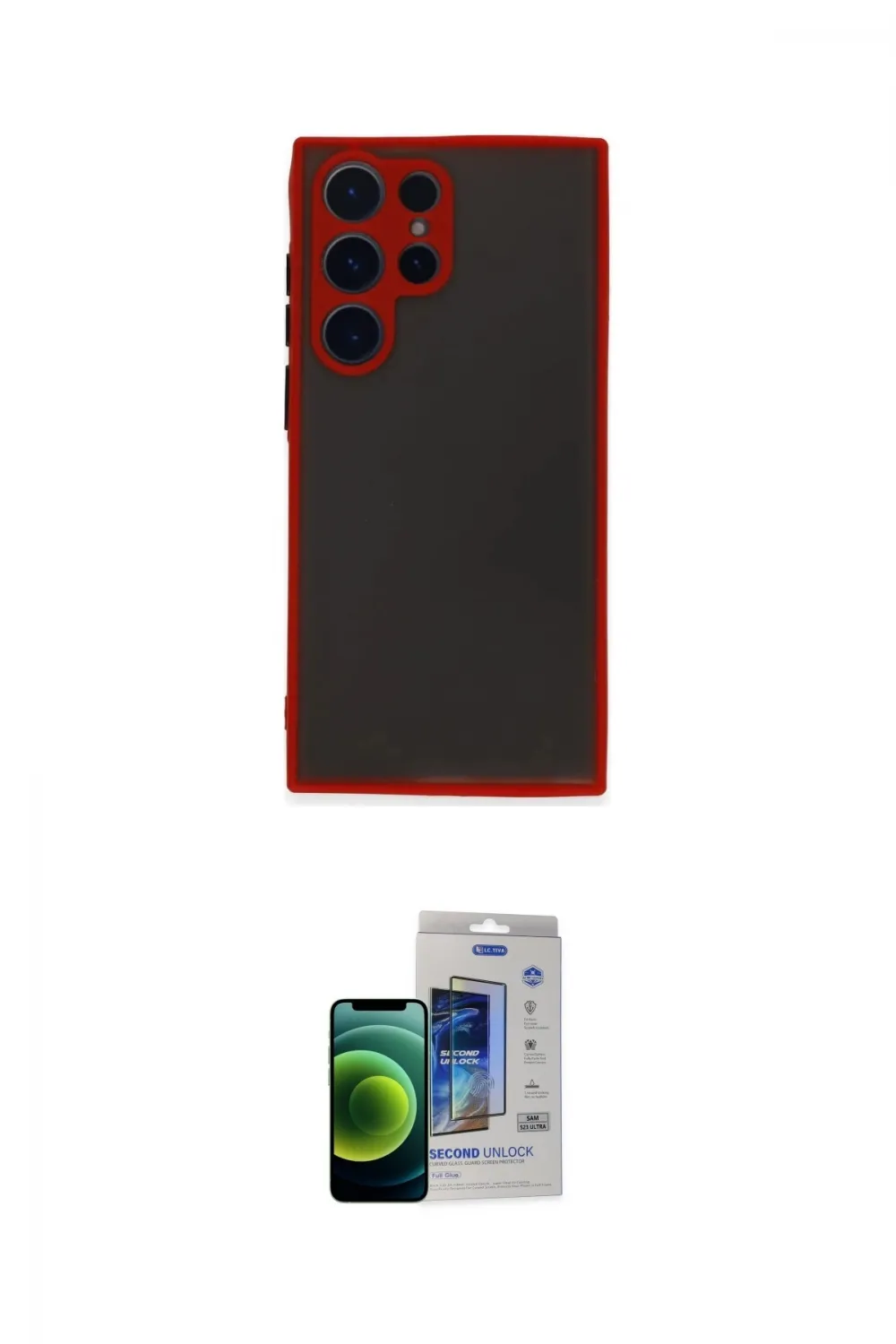ieg™ Galaxy S23 Ultra Kılıf Ahenk Çizgi Serisi - Siyah Durable Full Glue Curved Cam