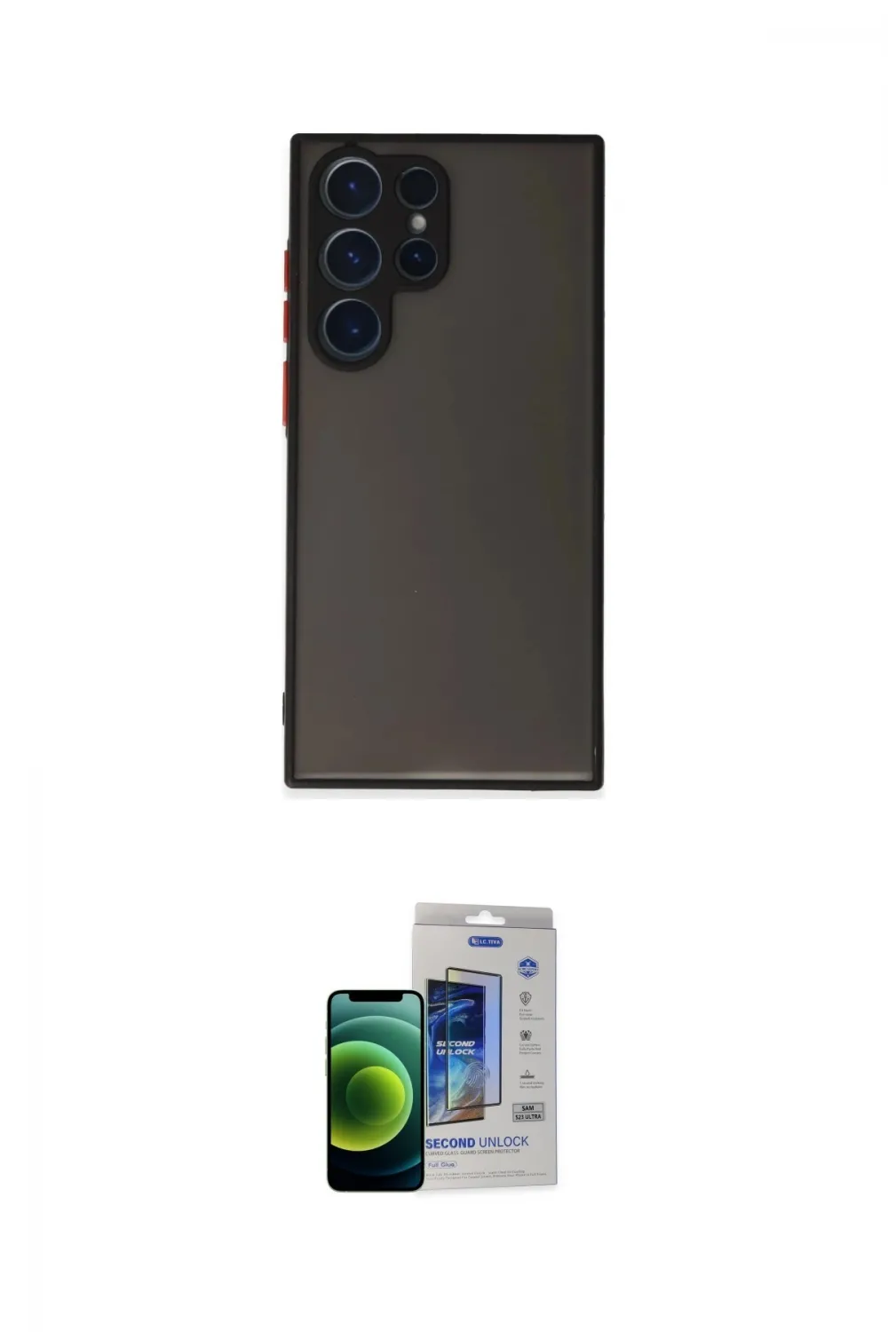 ieg™ Galaxy S23 Ultra Kılıf Ahenk Çizgi Serisi - Siyah Durable Full Glue Curved Cam