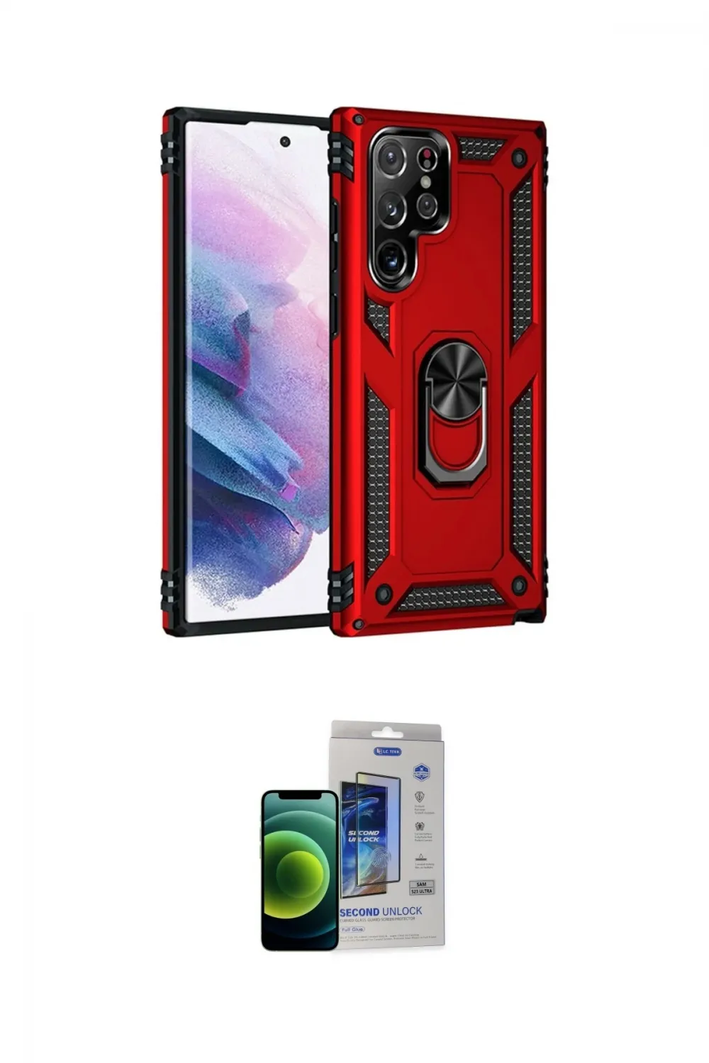 ieg™ Galaxy S23 Ultra Kılıf Ahenk Klasik Koleksiyonu - Siyah Durable Full Glue Curved Cam