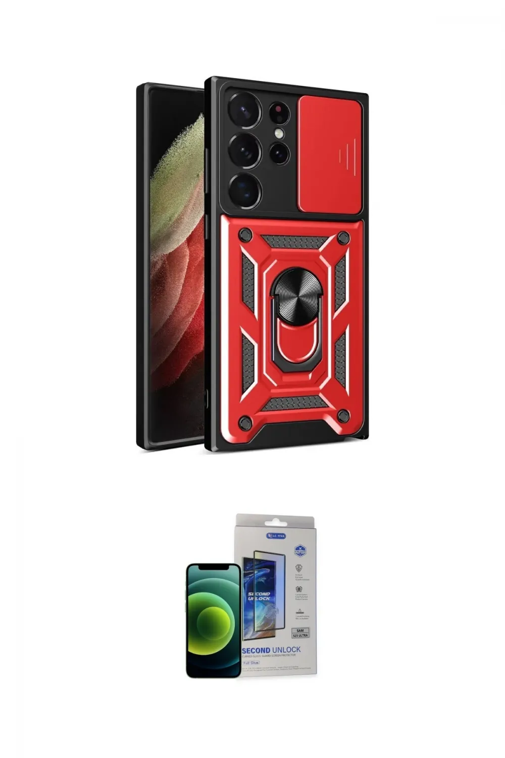 ieg™ Galaxy S23 Ultra Kılıf Ahenk Klasik - Siyah Durable Full Glue Curved Cam