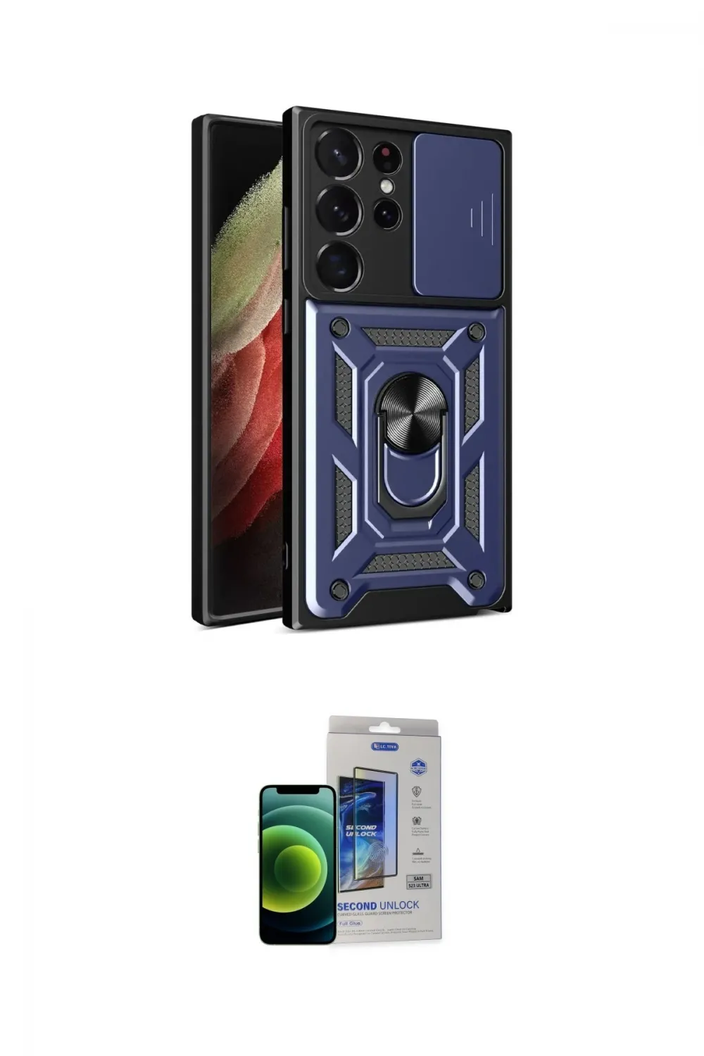 ieg™ Galaxy S23 Ultra Kılıf Ahenk Klasik - Siyah Durable Full Glue Curved Cam