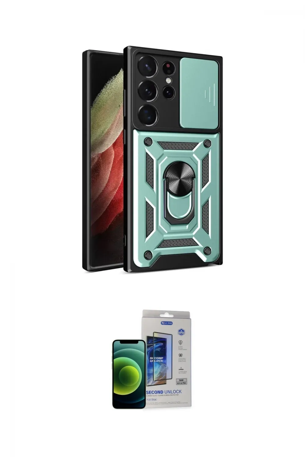 ieg™ Galaxy S23 Ultra Kılıf Ahenk Klasik - Siyah Durable Full Glue Curved Cam