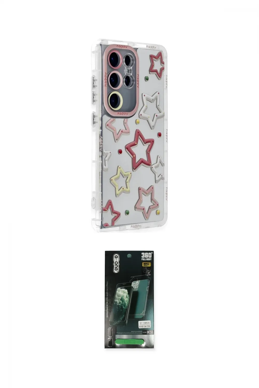ieg™ Galaxy S23 Ultra Kılıf Ahenk Modern Serisi - Şeffaf 360 Full Body Arka Koruyucu