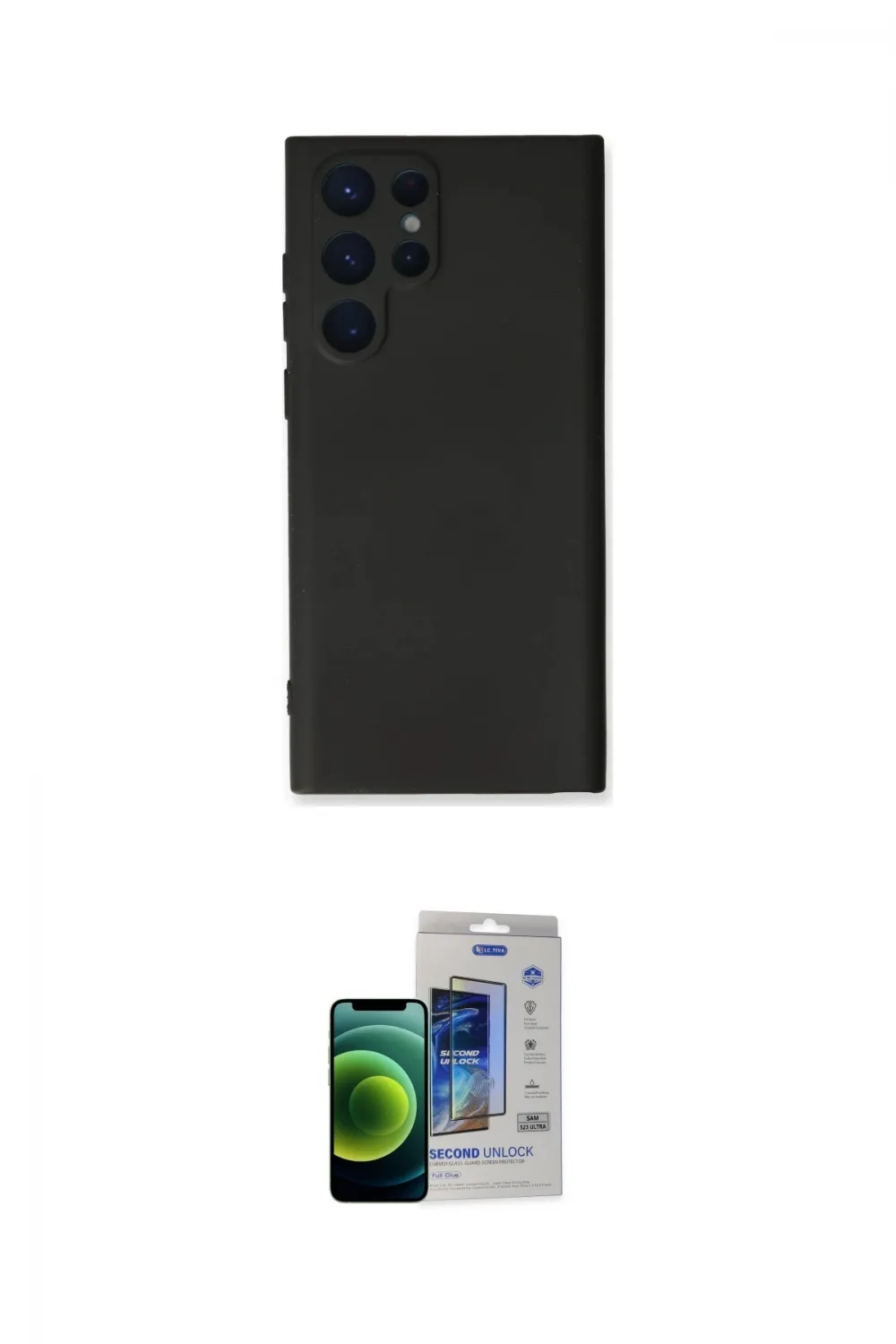 ieg™ Galaxy S23 Ultra Kılıf Ahenk Serisi - Siyah Durable Full Glue Curved Cam