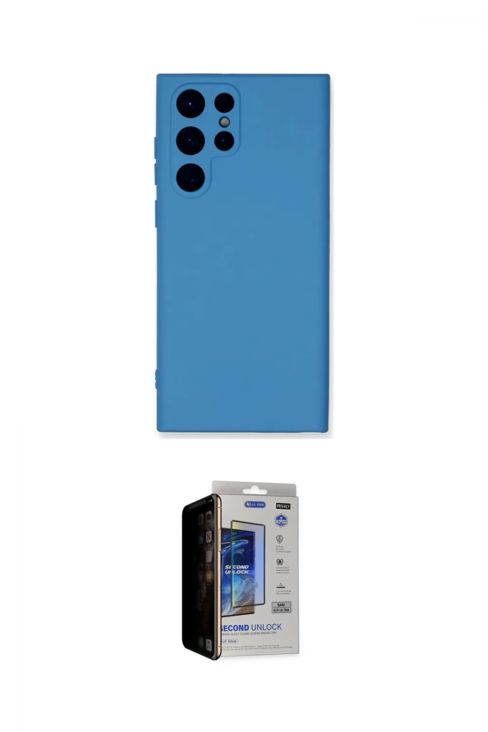ieg™ Galaxy S23 Ultra Kılıf Ahenk Serisi - Siyah Durable Full Glue Curved Hayalet Cam