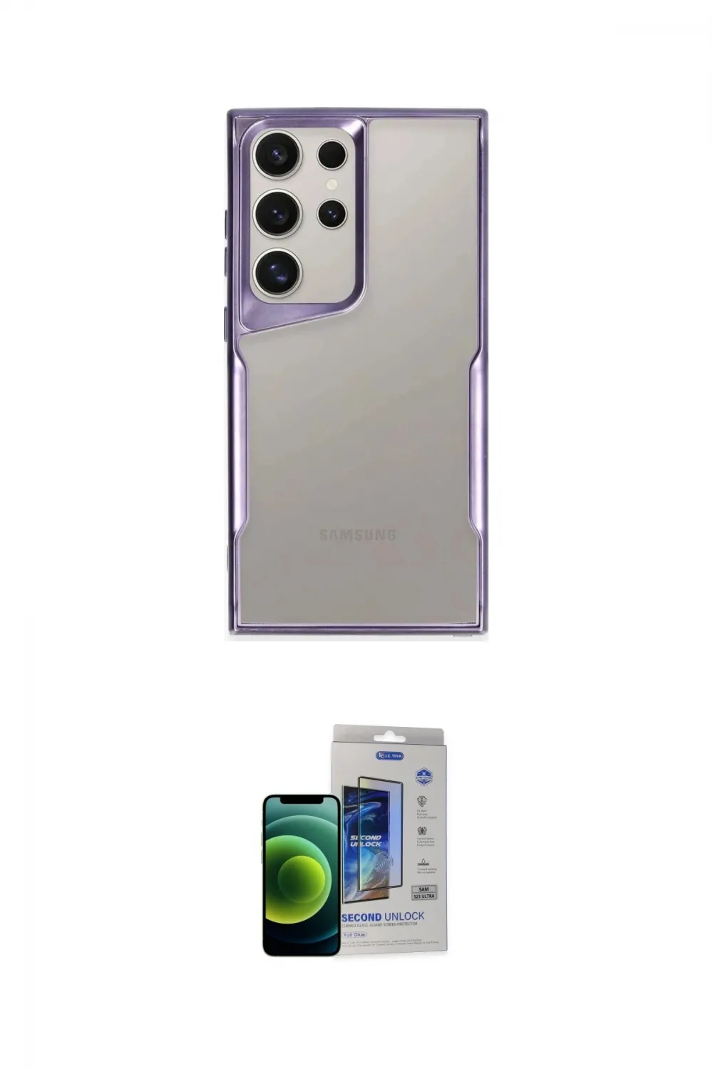 ieg™ Galaxy S23 Ultra Kılıf Akış Çizgi Koleksiyonu - Siyah Durable Full Glue Curved Cam