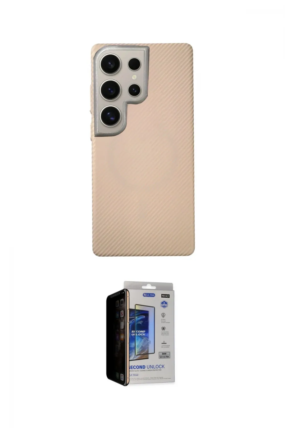ieg™ Galaxy S23 Ultra Kılıf Eksen Prime - Siyah Durable Full Glue Curved Hayalet Cam