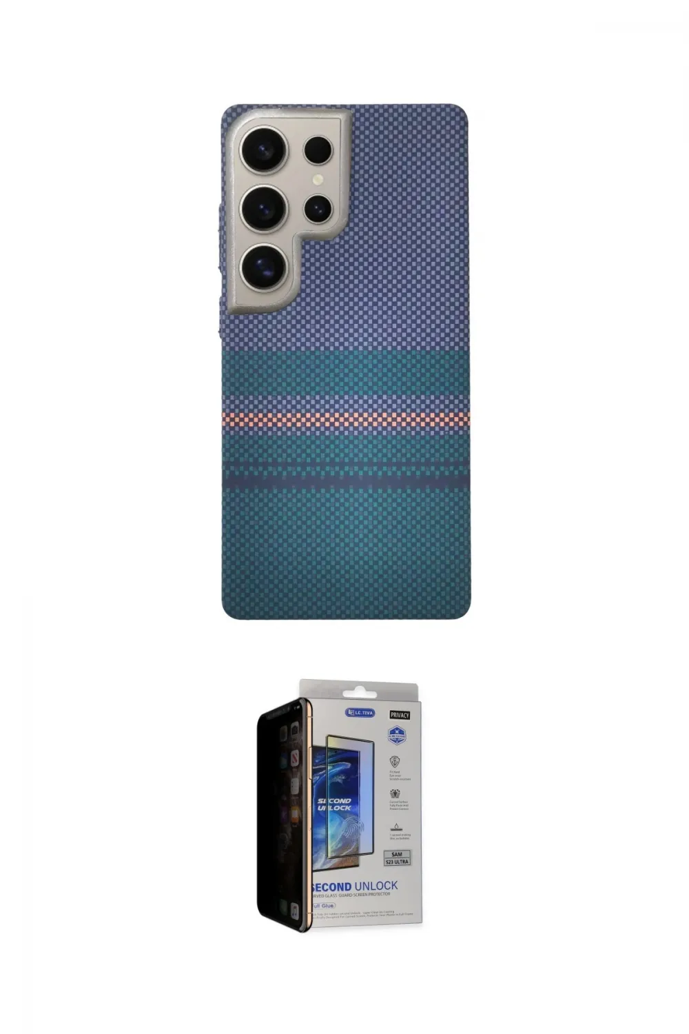 ieg™ Galaxy S23 Ultra Kılıf Eksen Prime - Siyah Durable Full Glue Curved Hayalet Cam