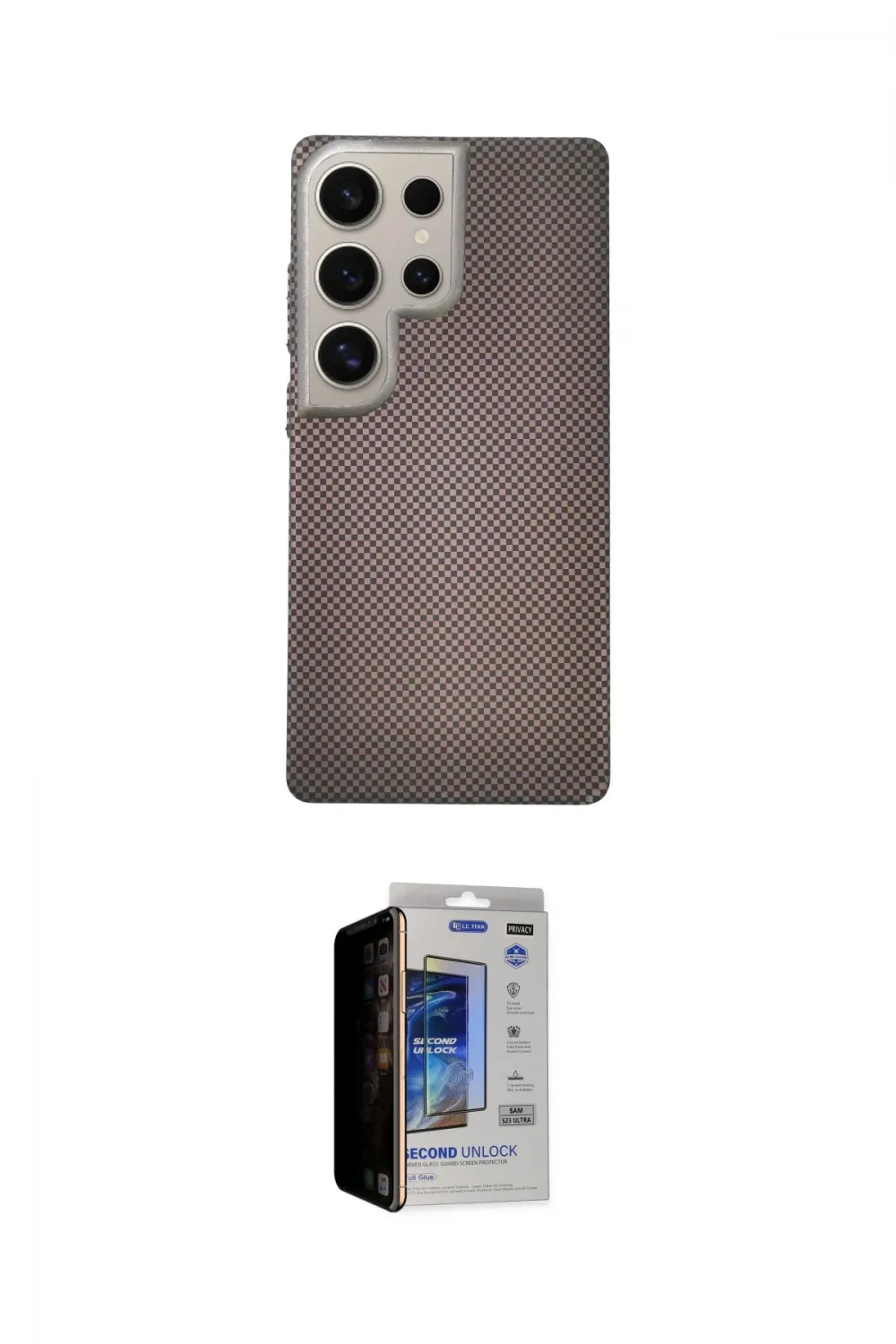 ieg™ Galaxy S23 Ultra Kılıf Eksen Prime - Siyah Durable Full Glue Curved Hayalet Cam
