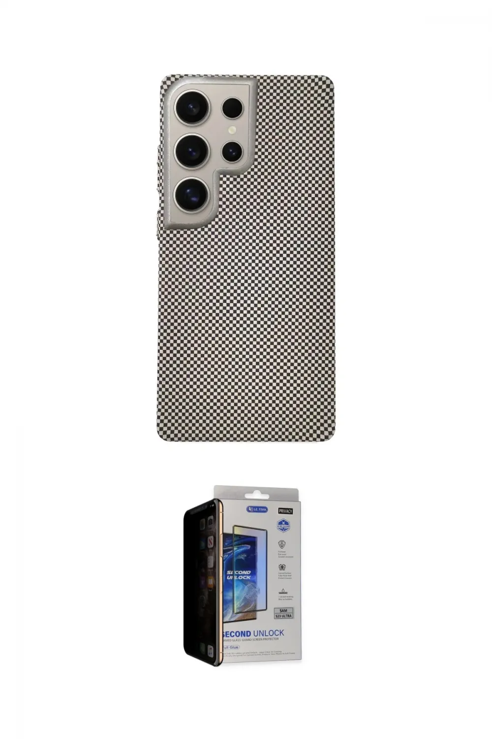 ieg™ Galaxy S23 Ultra Kılıf Eksen Prime - Siyah Durable Full Glue Curved Hayalet Cam