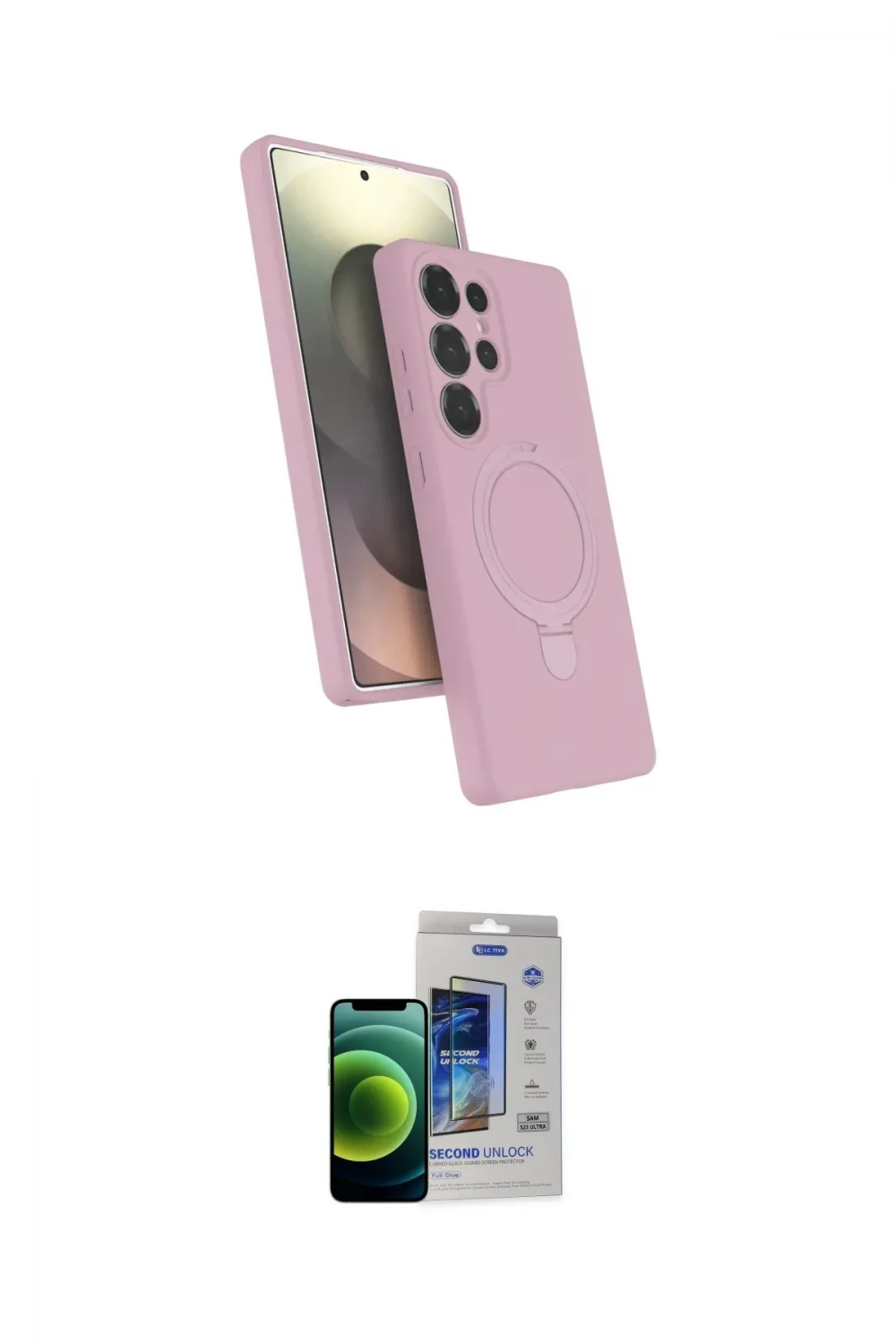 ieg™ Galaxy S23 Ultra Kılıf İz Işık Koleksiyonu - Siyah Durable Full Glue Curved Cam