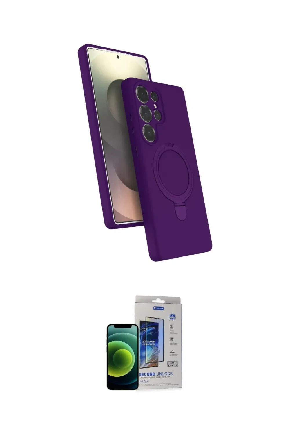 ieg™ Galaxy S23 Ultra Kılıf İz Işık Koleksiyonu - Siyah Durable Full Glue Curved Cam