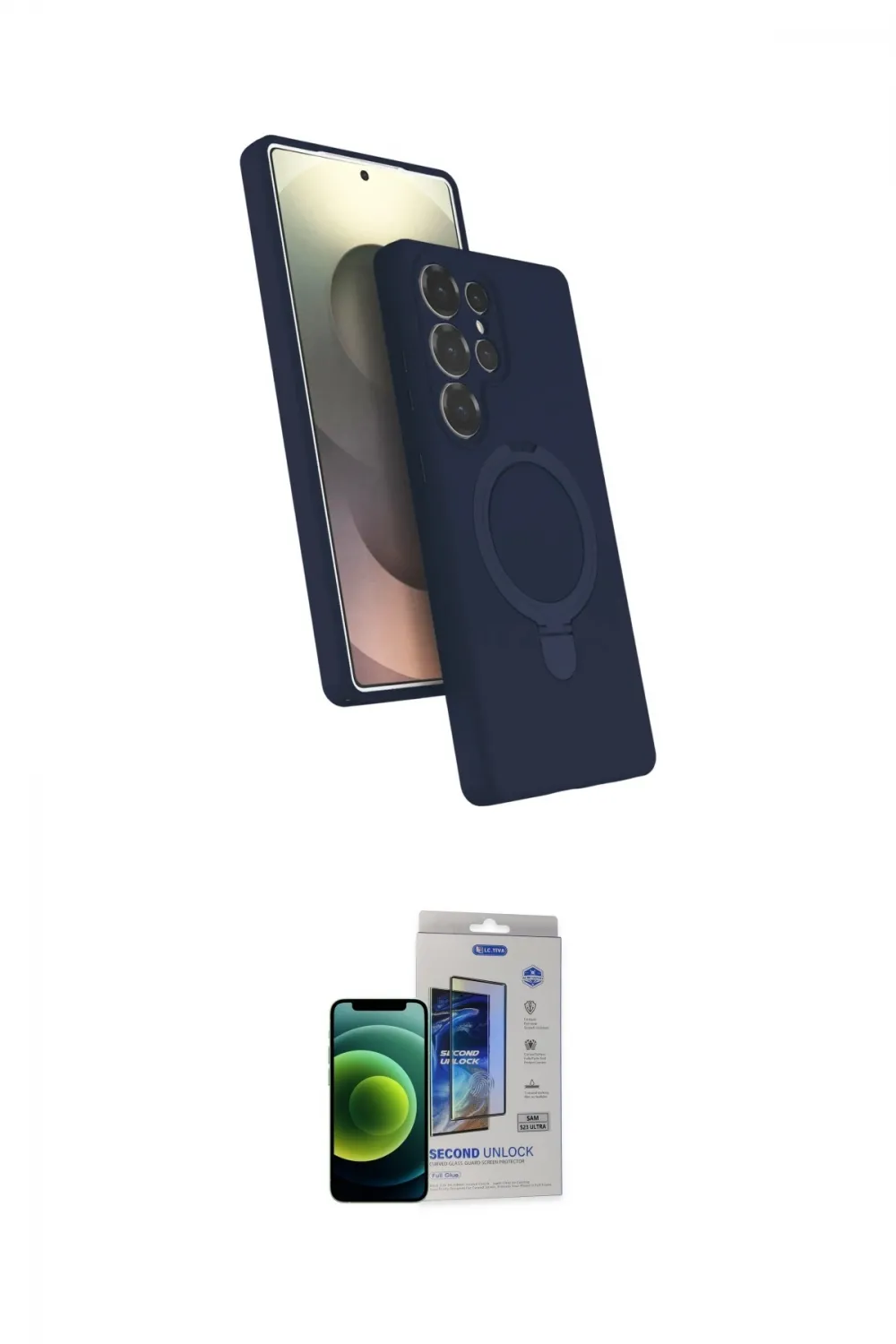 ieg™ Galaxy S23 Ultra Kılıf İz Işık Koleksiyonu - Siyah Durable Full Glue Curved Cam