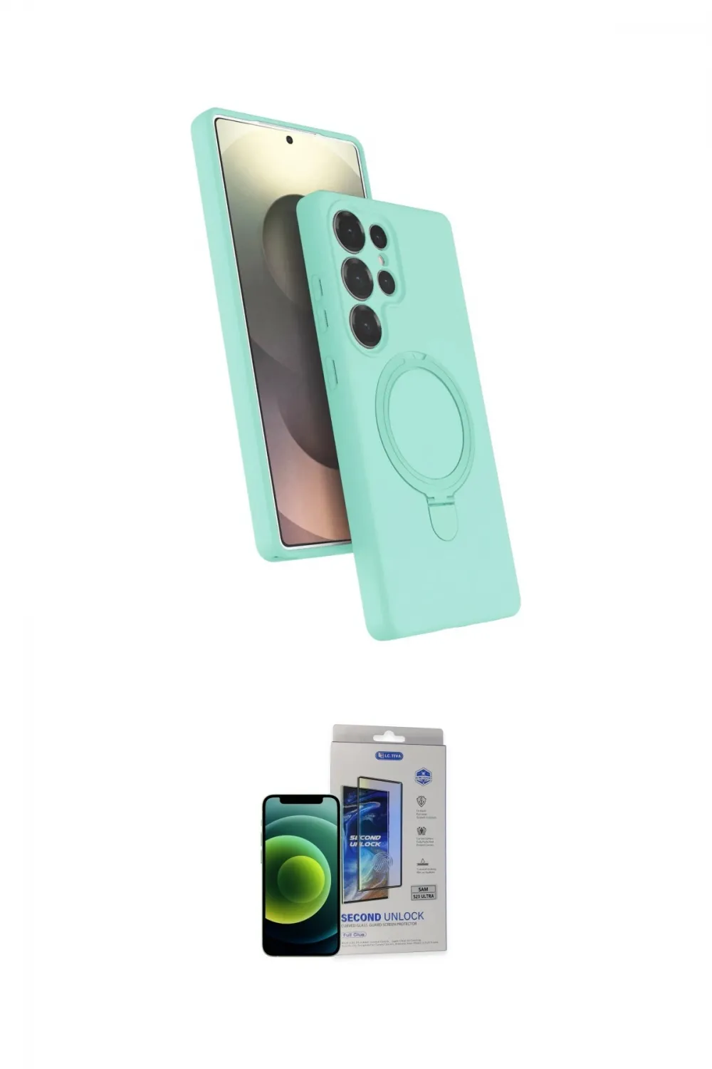 ieg™ Galaxy S23 Ultra Kılıf İz Işık Koleksiyonu - Siyah Durable Full Glue Curved Cam