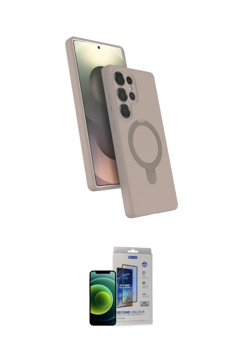 ieg™ Galaxy S23 Ultra Kılıf İz Işık Koleksiyonu - Siyah Durable Full Glue Curved Cam