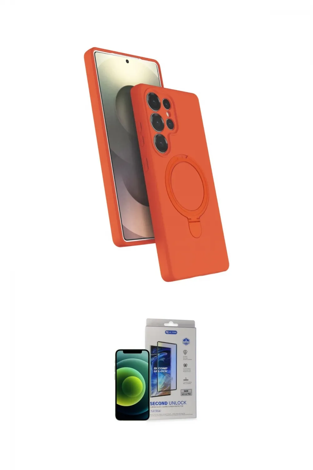 ieg™ Galaxy S23 Ultra Kılıf İz Işık Koleksiyonu - Siyah Durable Full Glue Curved Cam