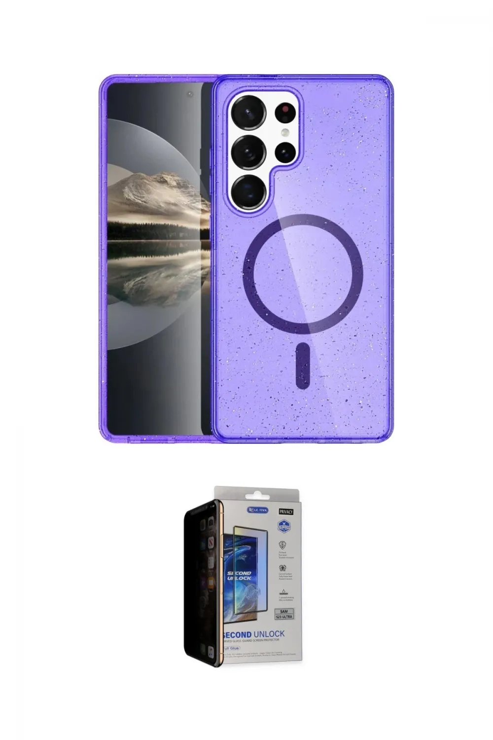 ieg™ Galaxy S23 Ultra Kılıf Nova Asil Prime - Siyah Durable Full Glue Curved Hayalet Cam