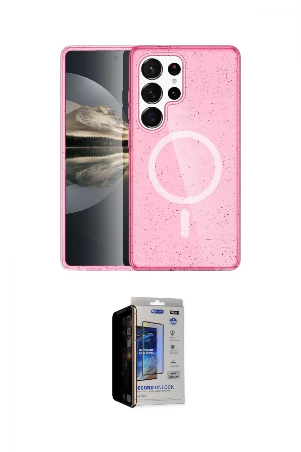 ieg™ Galaxy S23 Ultra Kılıf Nova Asil Prime - Siyah Durable Full Glue Curved Hayalet Cam