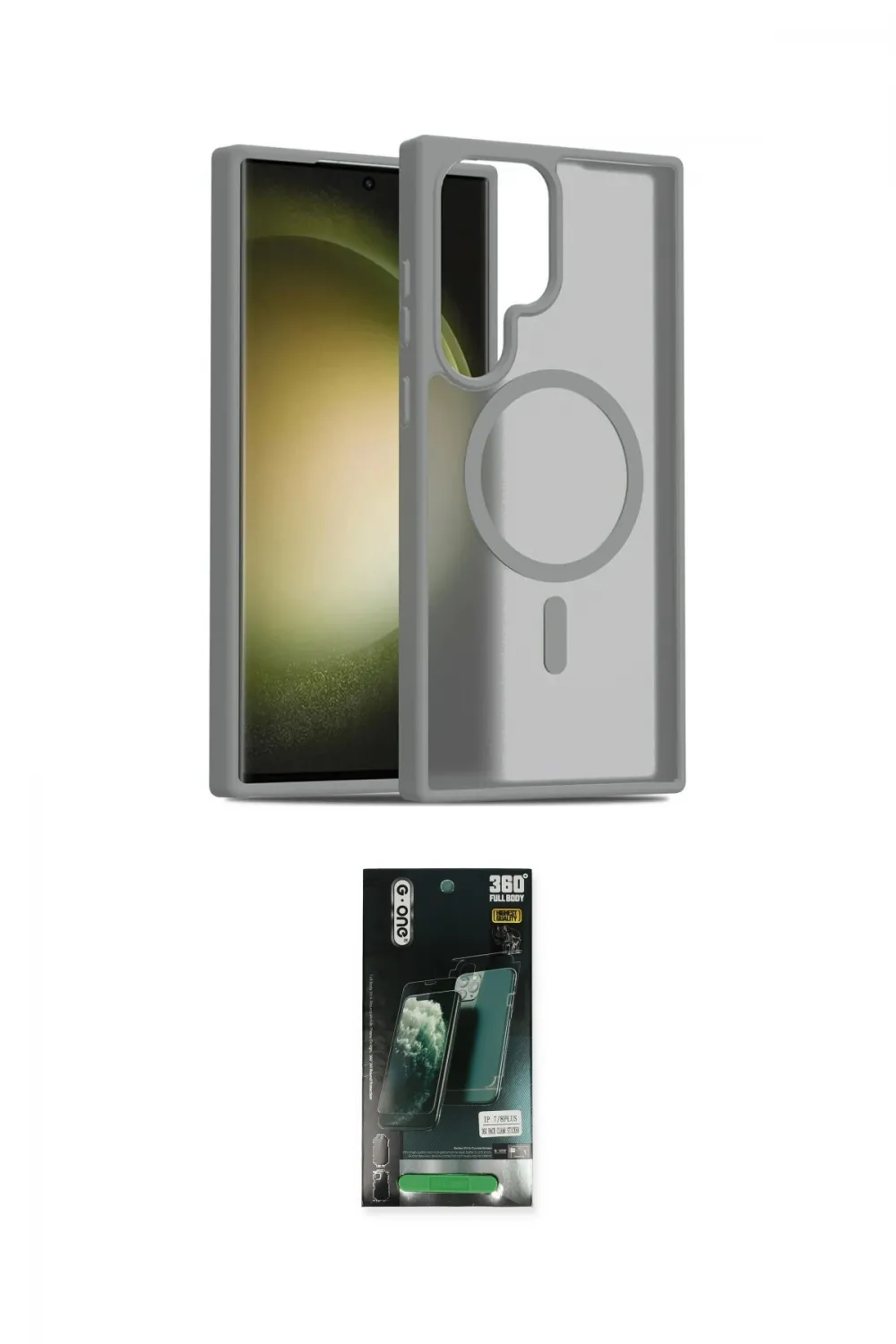 ieg™ Galaxy S23 Ultra Kılıf Siluet Minimal Prime - Şeffaf 360 Full Body Arka Koruyucu