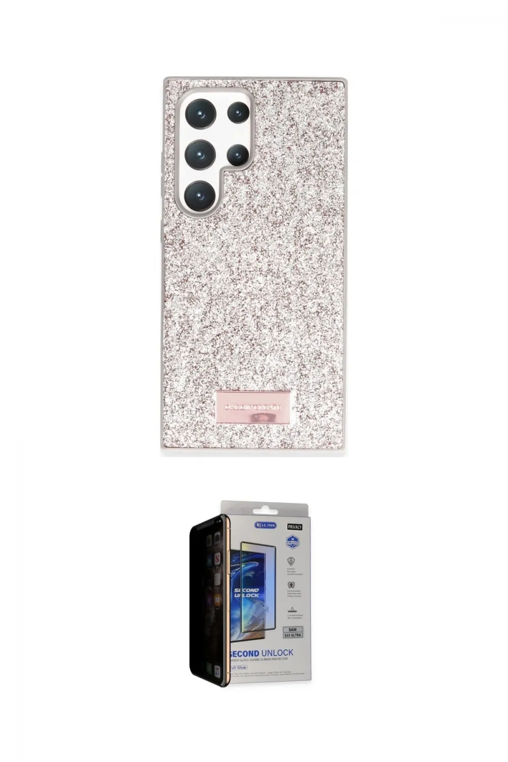 ieg™ Galaxy S23 Ultra Kılıf Vadi Klasik Serisi - Siyah Durable Full Glue Curved Hayalet Cam