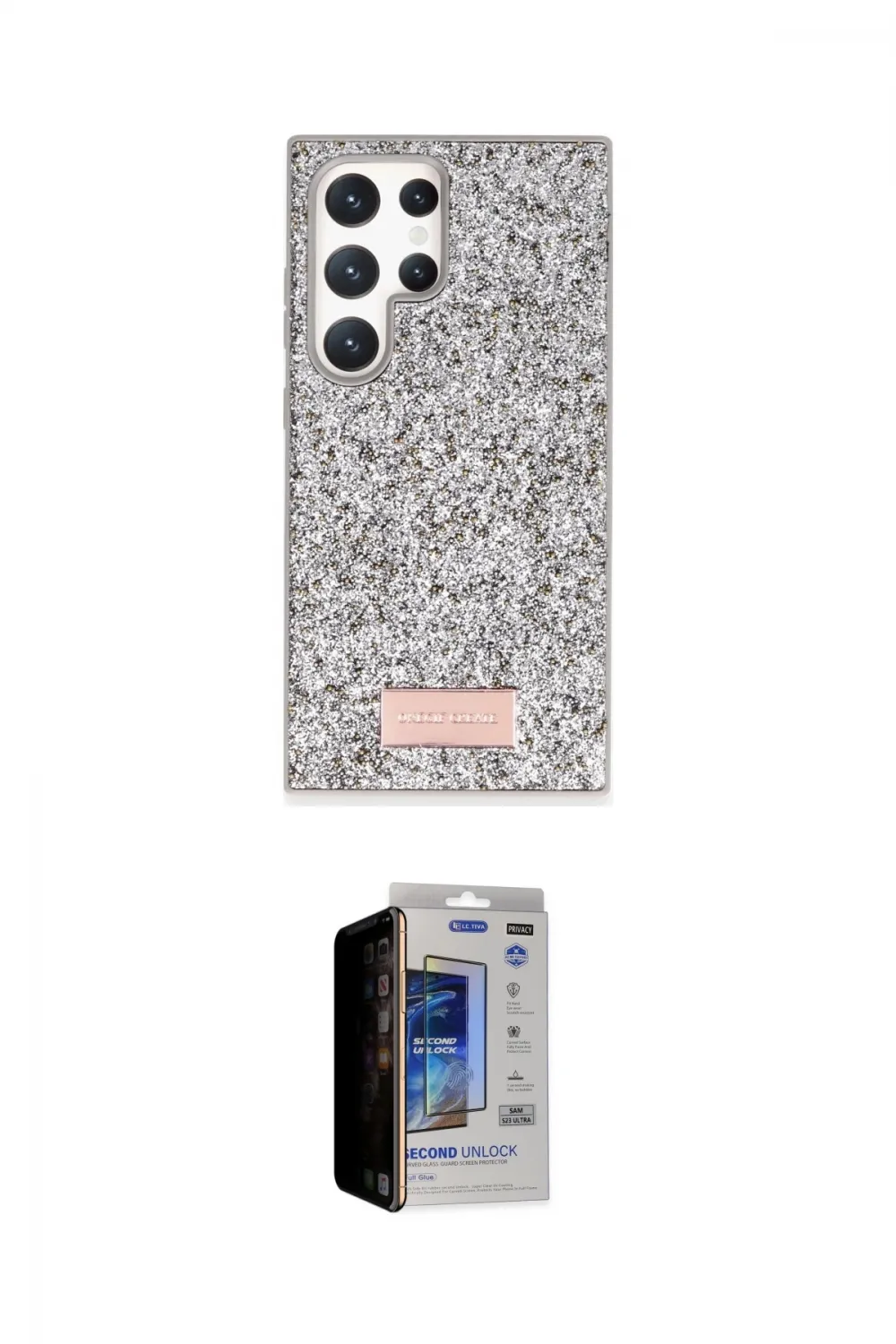 ieg™ Galaxy S23 Ultra Kılıf Vadi Klasik Serisi - Siyah Durable Full Glue Curved Hayalet Cam