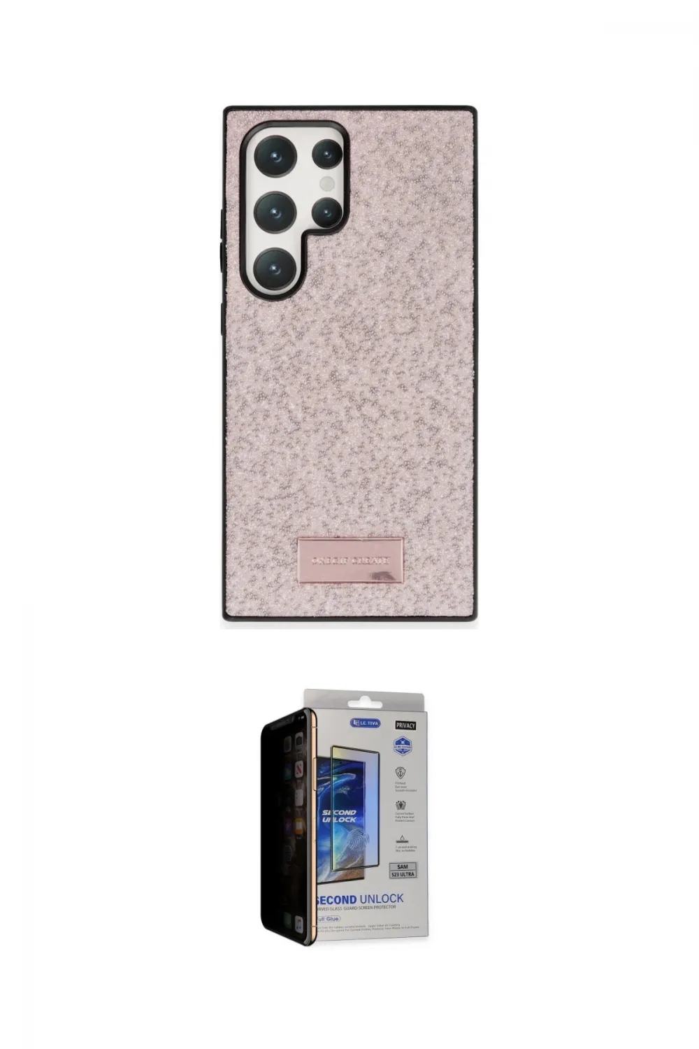 ieg™ Galaxy S23 Ultra Kılıf Vadi Klasik Serisi - Siyah Durable Full Glue Curved Hayalet Cam