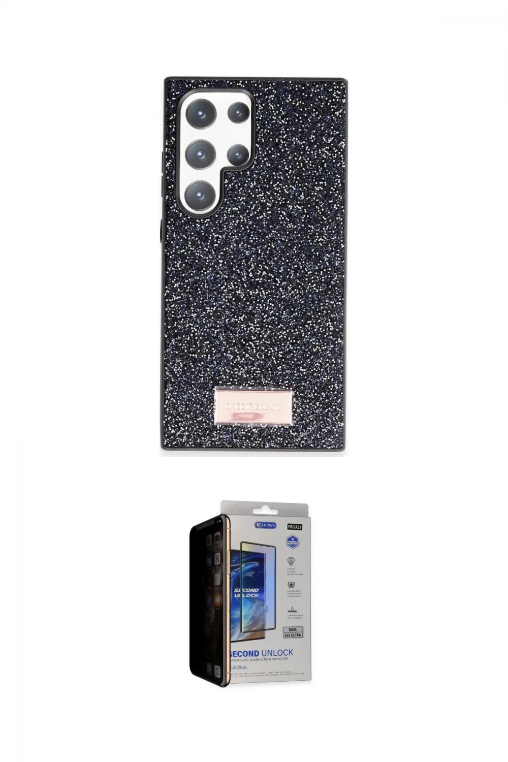 ieg™ Galaxy S23 Ultra Kılıf Vadi Klasik Serisi - Siyah Durable Full Glue Curved Hayalet Cam
