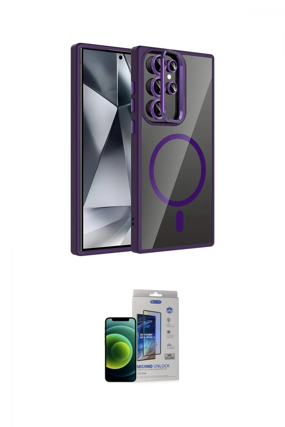 ieg™ Galaxy S23 Ultra Kılıf Yadigar Asil Koleksiyonu - Siyah Durable Full Glue Curved Cam