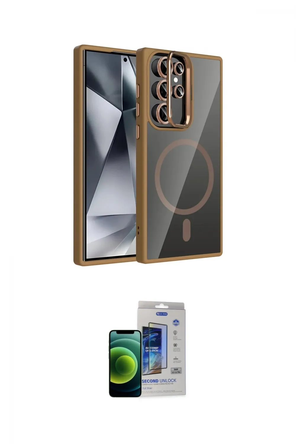 ieg™ Galaxy S23 Ultra Kılıf Yadigar Asil Koleksiyonu - Siyah Durable Full Glue Curved Cam