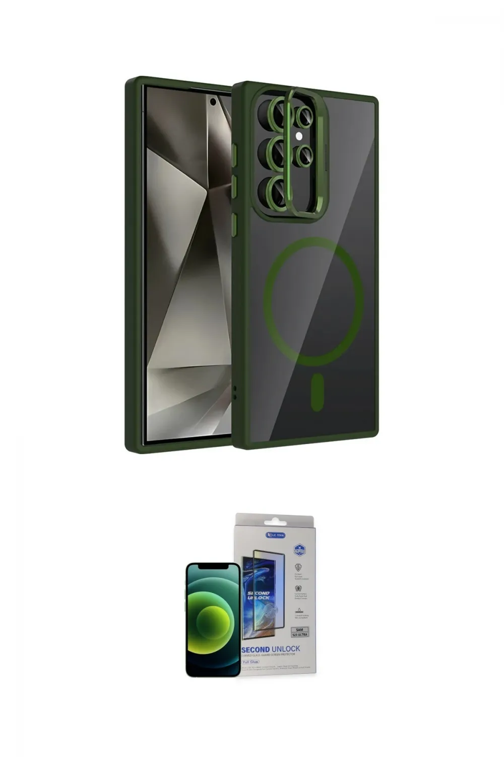 ieg™ Galaxy S23 Ultra Kılıf Yadigar Asil Koleksiyonu - Siyah Durable Full Glue Curved Cam