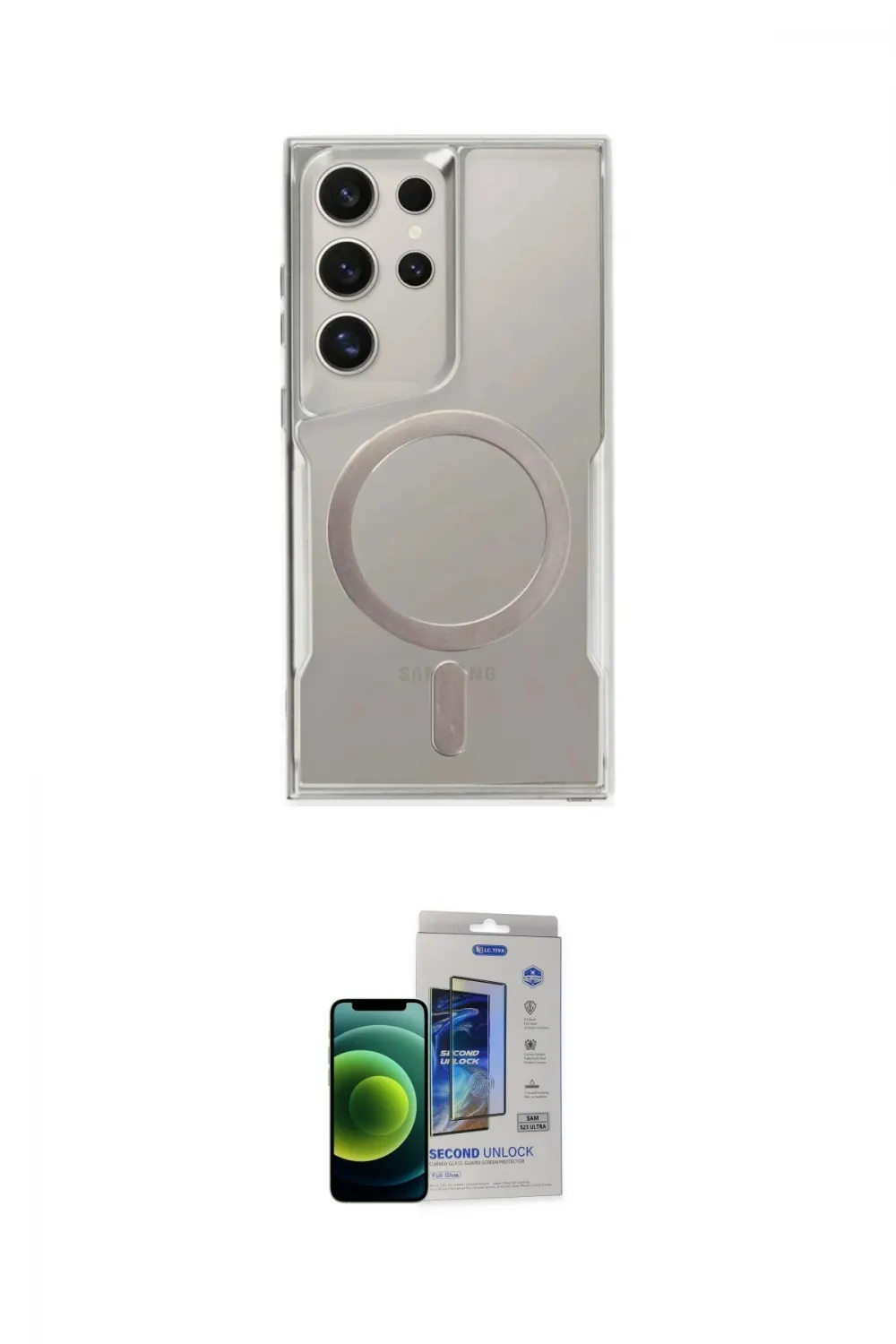 ieg™ Galaxy S23 Ultra Kılıf Yadigar Klasik Özel Seri - Siyah Durable Full Glue Curved Cam
