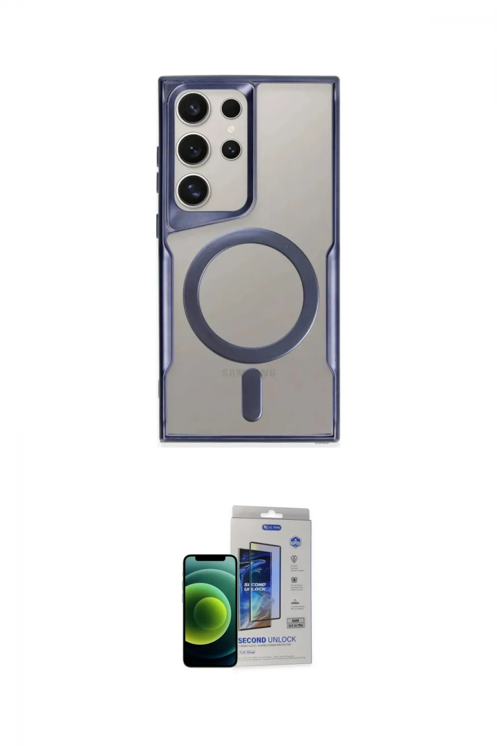 ieg™ Galaxy S23 Ultra Kılıf Yadigar Klasik Özel Seri - Siyah Durable Full Glue Curved Cam