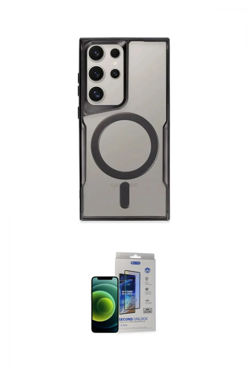 ieg™ Galaxy S23 Ultra Kılıf Yadigar Klasik Özel Seri - Siyah Durable Full Glue Curved Cam