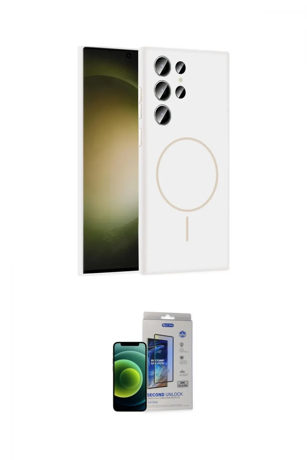 ieg™ Galaxy S23 Ultra Kılıf Yankı Form Serisi - Siyah Durable Full Glue Curved Cam