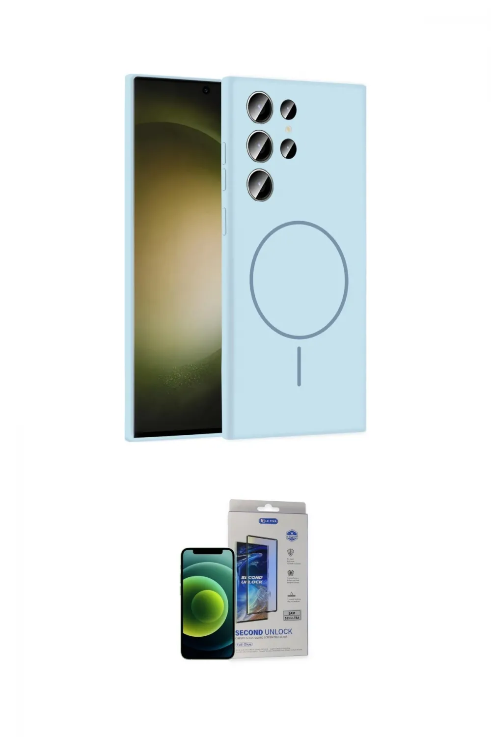 ieg™ Galaxy S23 Ultra Kılıf Yankı Form Serisi - Siyah Durable Full Glue Curved Cam