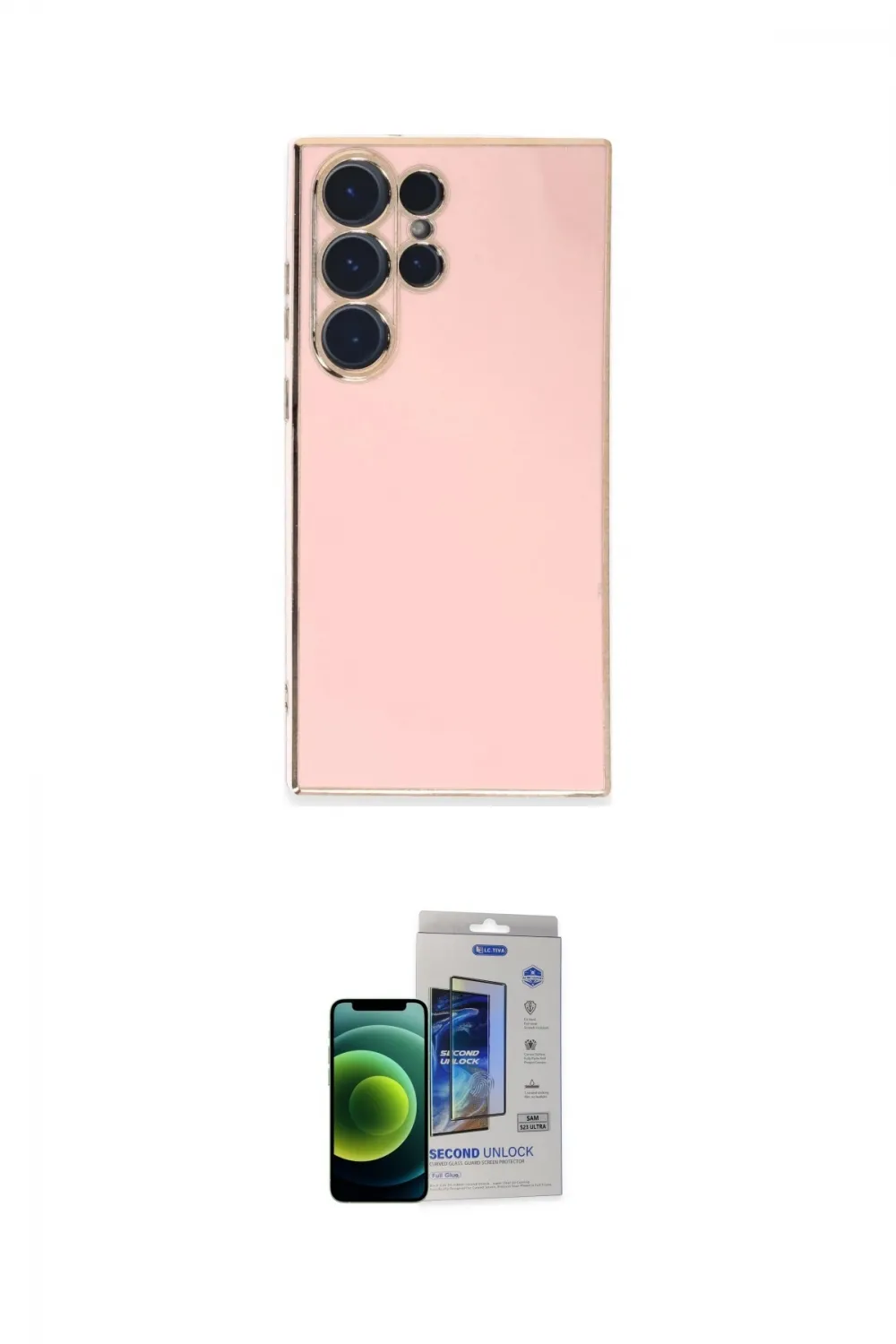 ieg™ Galaxy S23 Ultra Kılıf Yankı Serisi - Siyah Durable Full Glue Curved Cam