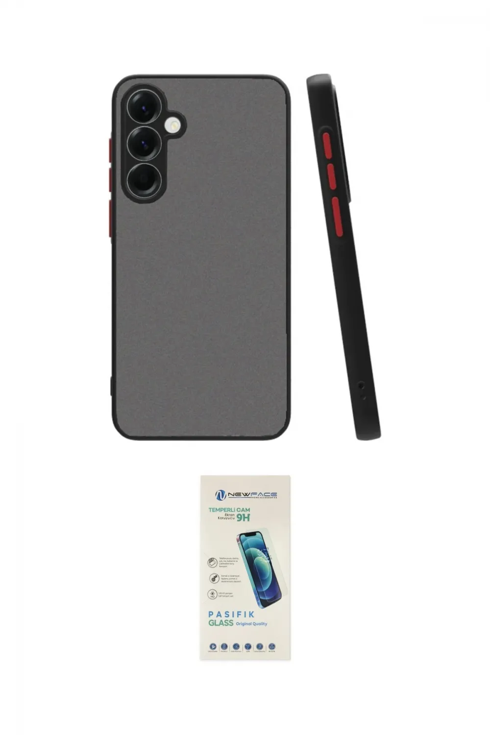 ieg™ Galaxy S24 FE Kılıf Ahenk Çizgi Serisi - Şeffaf Pasifik Cam Ekran Koruyucu