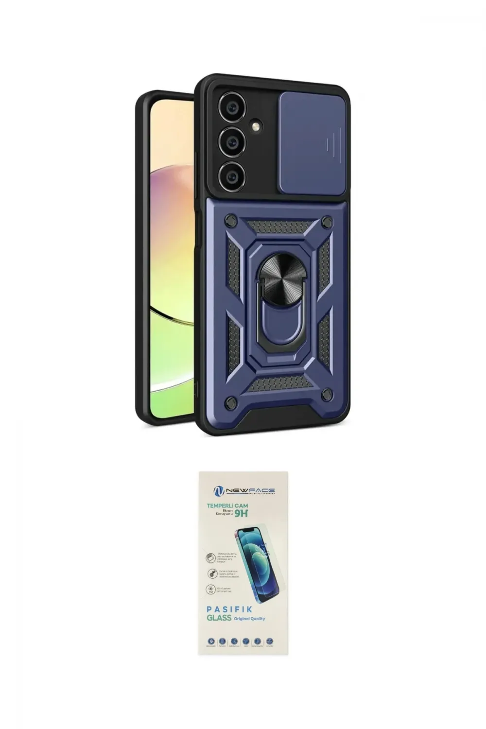 ieg™ Galaxy S24 FE Kılıf Ahenk Klasik - Şeffaf Pasifik Cam Ekran Koruyucu
