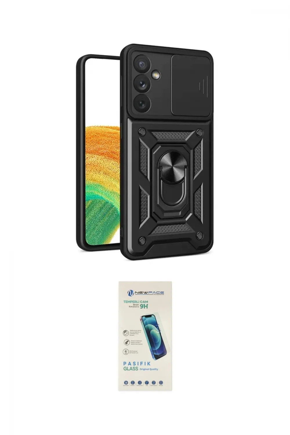 ieg™ Galaxy S24 FE Kılıf Ahenk Klasik - Şeffaf Pasifik Cam Ekran Koruyucu
